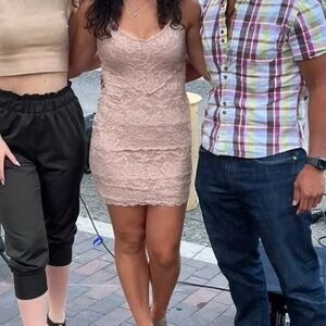 Guess Lace Mini Dress in Blush